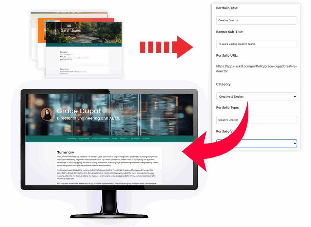 Create a portfolio quickly